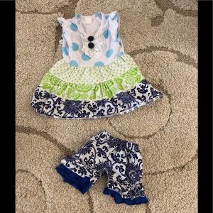 Baby girl top and matching bottom